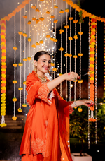 Amber Mocha Silk Sharara Suit