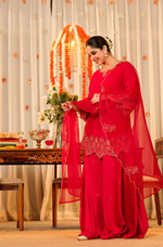 Rose Mocha Silk Sharara Suit