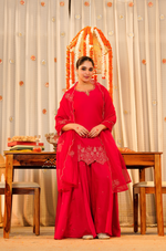 Rose Mocha Silk Sharara Suit
