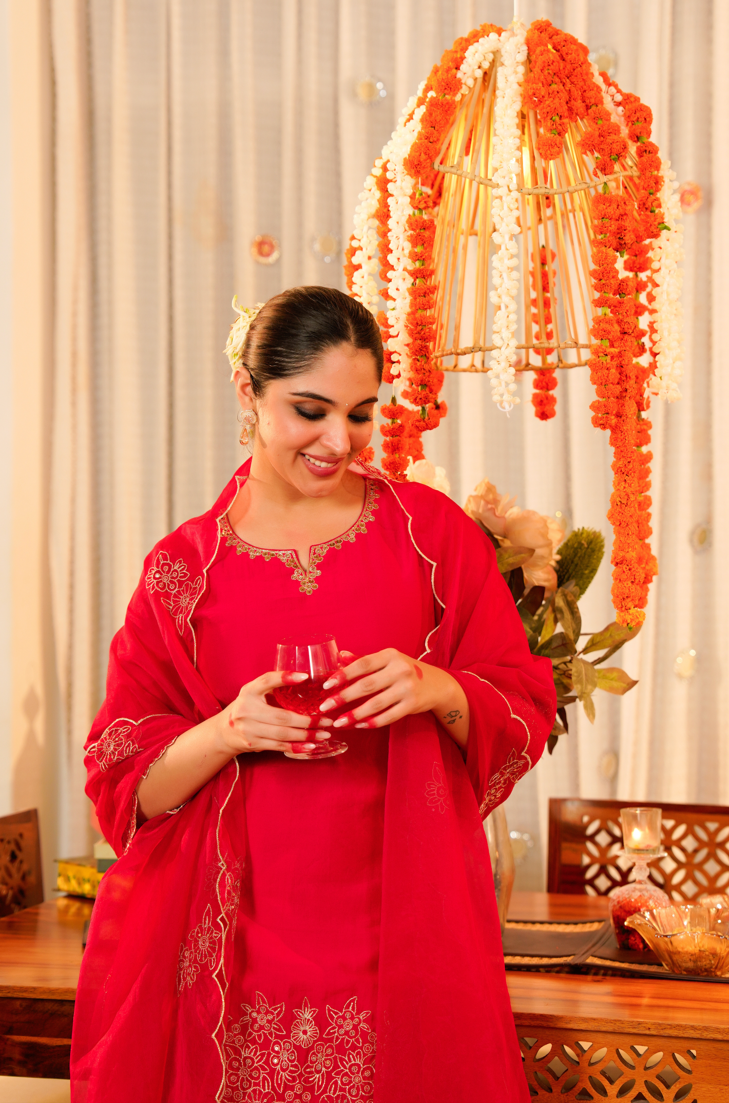 Rose Mocha Silk Sharara Suit