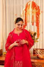 Rose Mocha Silk Sharara Suit