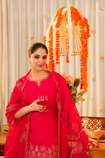 Rose Mocha Silk Sharara Suit