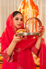 Rose Mocha Silk Sharara Suit