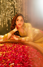 Olive Crush Chanderi Embroidered Applique Work Suit Set
