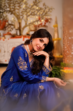 Sapphire Blue Pure Russian Silk Suit Set