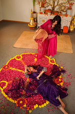 Amethyst Russian Silk  Embroidered Suit Set