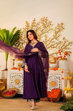Amethyst Russian Silk  Embroidered Suit Set