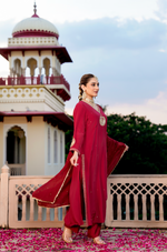 Ruby Festive Crepe Suit Set