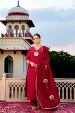 Ruby Festive Crepe Suit Set