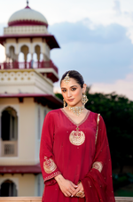 Ruby Festive Crepe Suit Set