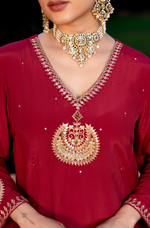 Ruby Festive Crepe Suit Set