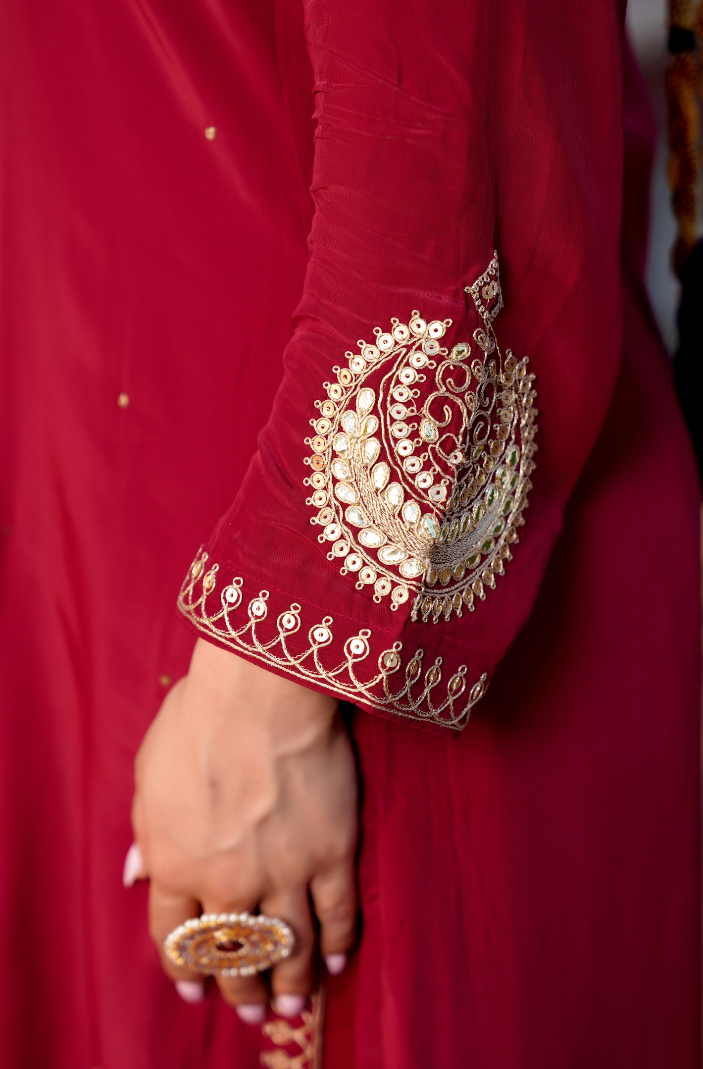 Ruby Festive Crepe Suit Set