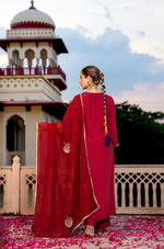 Ruby Festive Crepe Suit Set