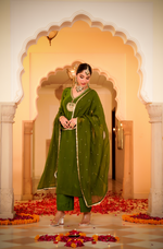 Emerald Festive Crepe Suit Set