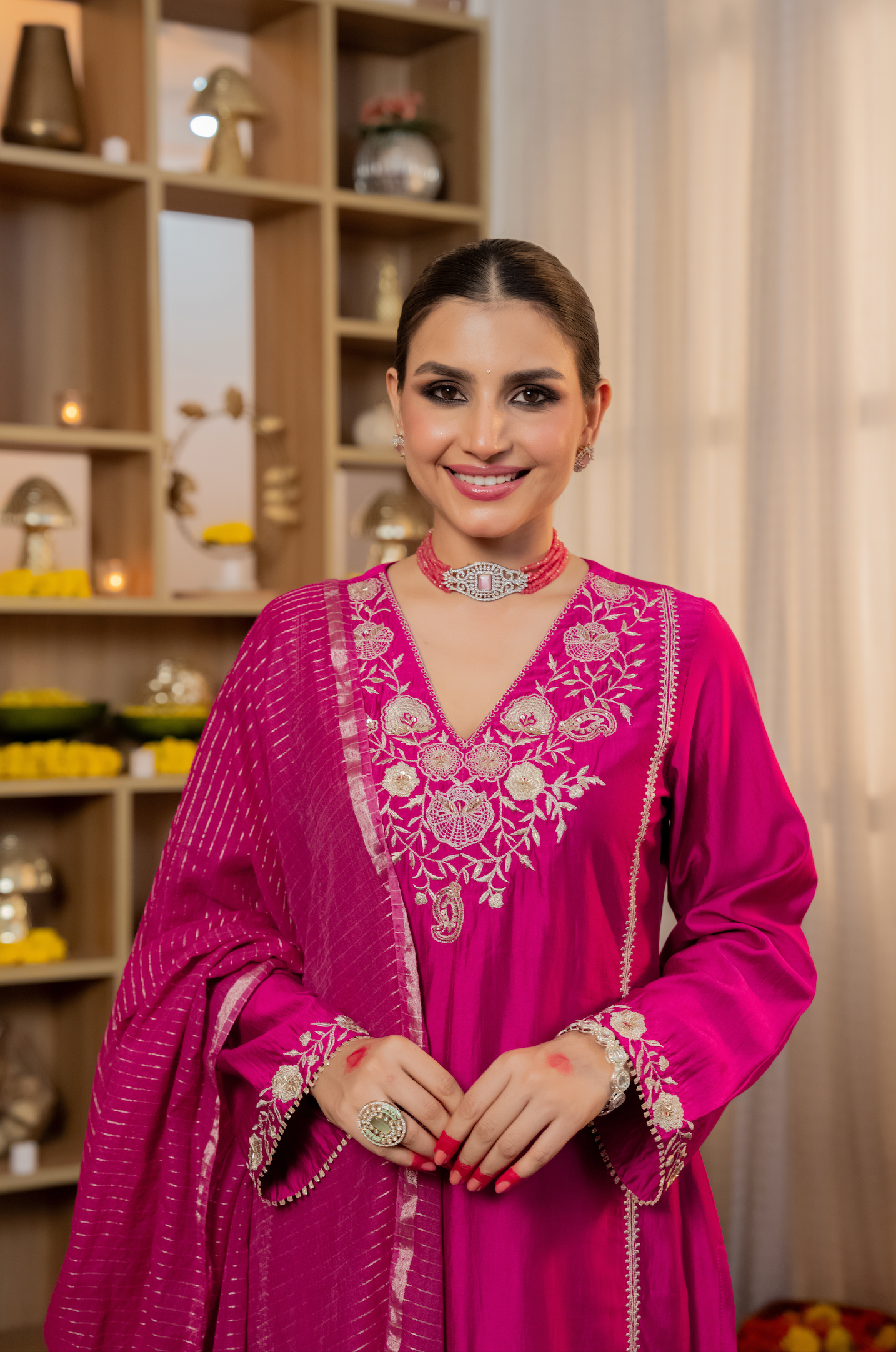 Rani Embellished Crepe Suit Set