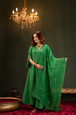 Emerald Green Satoori Silk Kurta Suit Set