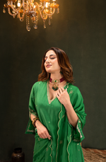 Emerald Green Satoori Silk Kurta Suit Set