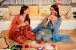 Mist Tissue Silk Hand Adda Embroidered A-Line Kurta Suit Set