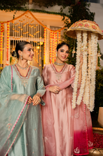 Rose Dola Silk Hand Work Suit Set