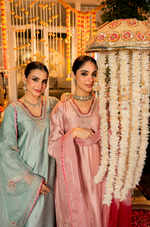 Rose Dola Silk Hand Work Suit Set