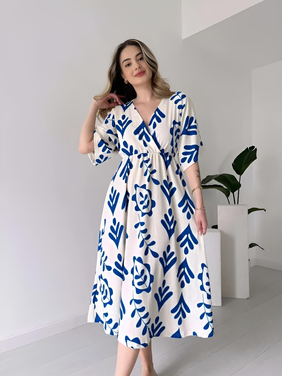 Cotton Printed Casual Maxi Dress (2 Colors)