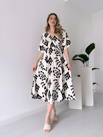 Cotton Printed Casual Maxi Dress (2 Colors)