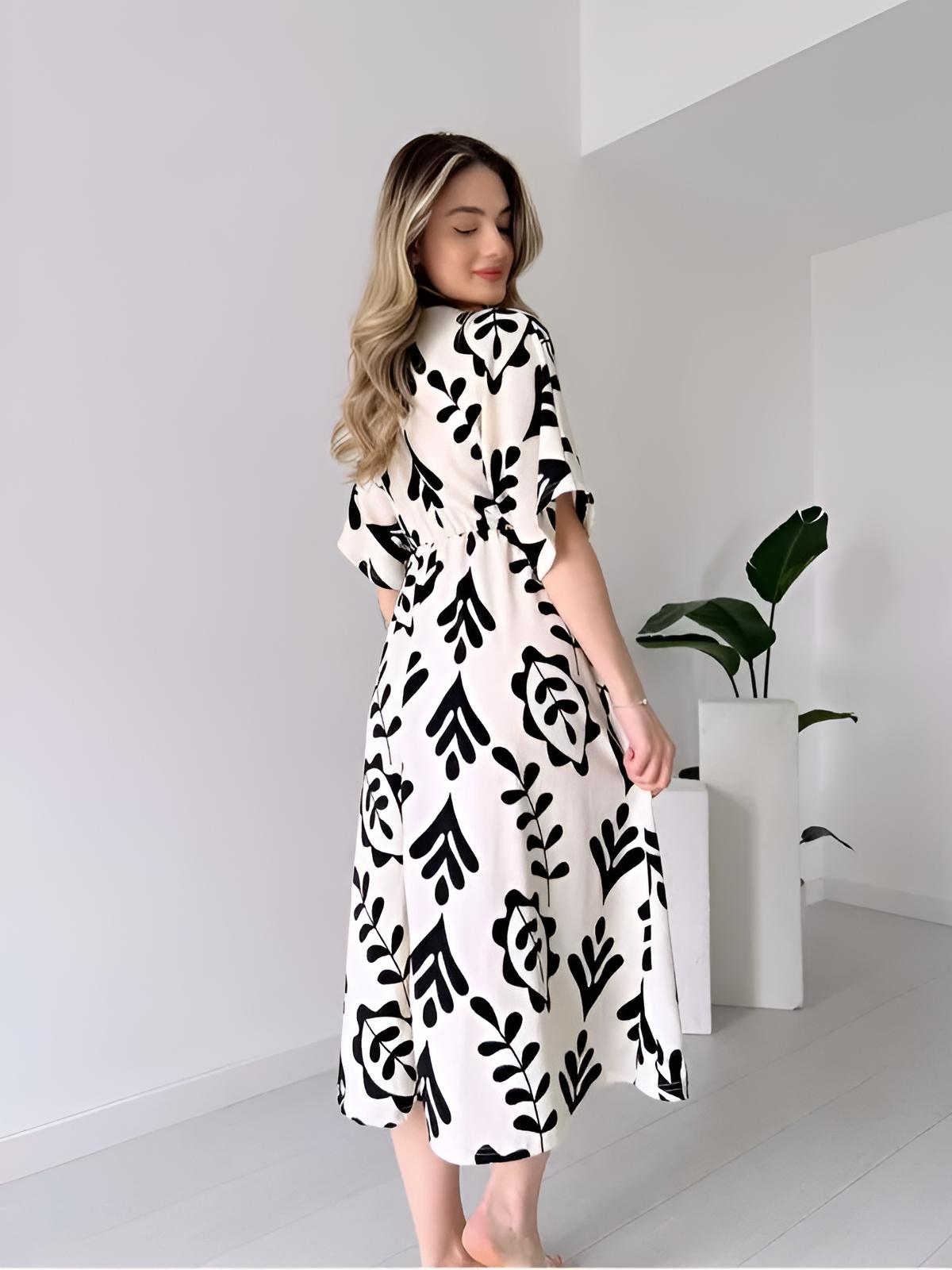 Cotton Printed Casual Maxi Dress (2 Colors)