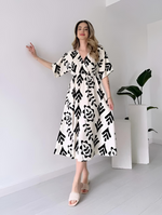 Cotton Printed Casual Maxi Dress (2 Colors)