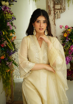 Soft Chanderi Embroidered Foil Mirror Work Kurta Pant & Dupatta