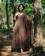 Cotton Ajrakh Aliya Cut Anarkali Suit