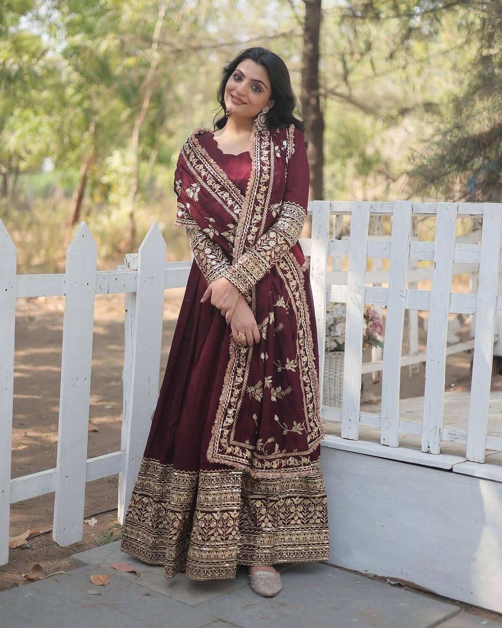 Full Heavy Embroidery Sequence Work Gown- Party Wear