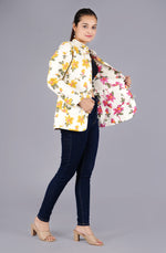 Beautiful Floral Printed Quilted Reversible Jacket