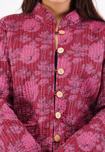 Pink Floral Quilted Reversible Jacket