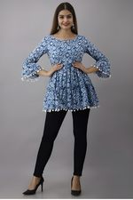 Easy Breezy Cotton Floral Printed Short Kurti
