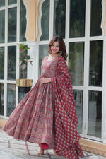 Ajrakkh Cotton Flared Anarkali Suit