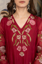 Red Mul Chanderi Embroidered Suit Set With Cotton Lining