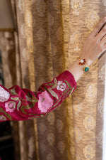 Red Mul Chanderi Embroidered Suit Set With Cotton Lining