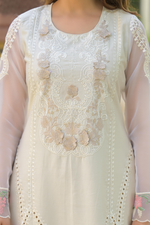Pastel Yellow Cotton Embroidered Kurta Suit