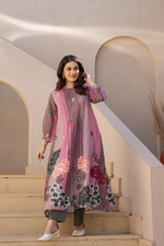 Multi Colored Cotton Printed Kurta Pant Set
