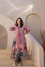 Multi Colored Cotton Printed Kurta Pant Set