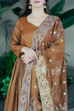 Copper Orange Heavy Gown (Set Of 3)