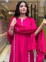 Pink Embroidered Cotton Comfy Suit Set