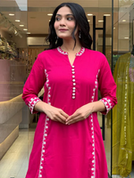 Pink Embroidered Cotton Comfy Suit Set