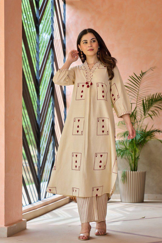 Khadi Cotton Pocket Design Kurta Pant