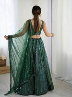 Sparkling Green Net Lehenga