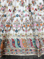 White Georgette Thread Sequence Work Festive Gown