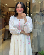 White Mul Cotton Delicate Embroidered Suit Set