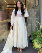 White Mul Cotton Delicate Embroidered Suit Set