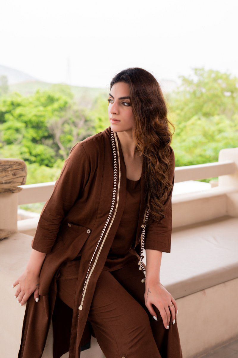 Dark Brown Classic Cotton Co-Ord Set
