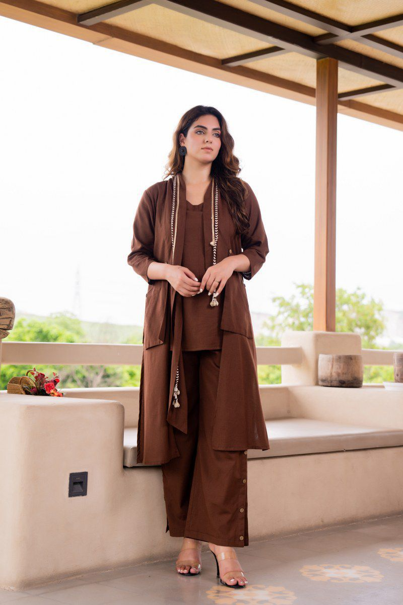 Dark Brown Classic Cotton Co-Ord Set
